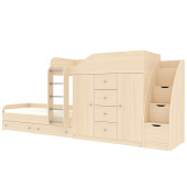 Кровать двухъярусная Астра 6 с лестницей комодом