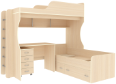 Двухъярусная кровать Дуэт-5 с металлической лестницей