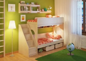 Двухъярусная кровать Л-7.3 с полками