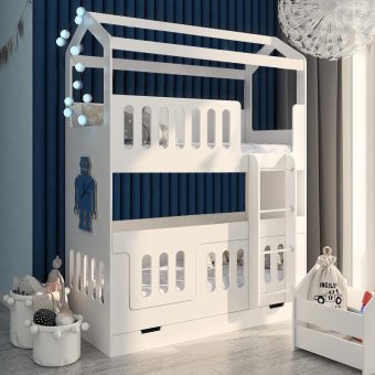 Двухъярусная кровать Сказочный домик ДС-30