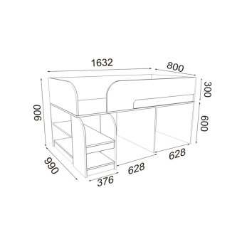 Кровать чердак Астра 9/7