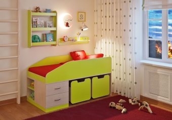 Детская кровать Л-8 с полками
