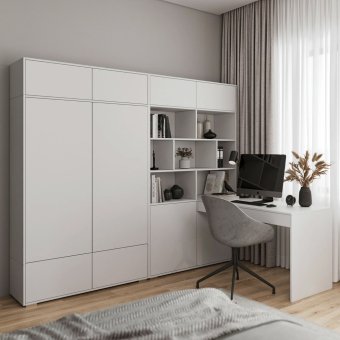 Стол письменный со стеллажом и шкафом 2400