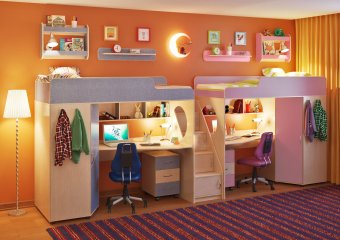 Детская стенка Л-14 с полками 80х180